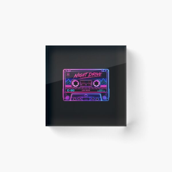 Item preview, Retro 80s Cassette Tape Night Drive Neon designed and sold by RetroWaveDesign.