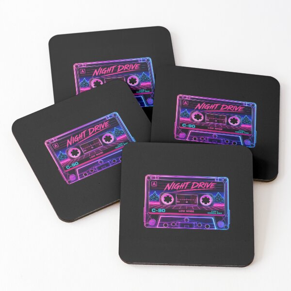 Item preview, Retro 80s Cassette Tape Night Drive Neon designed and sold by RetroWaveDesign.