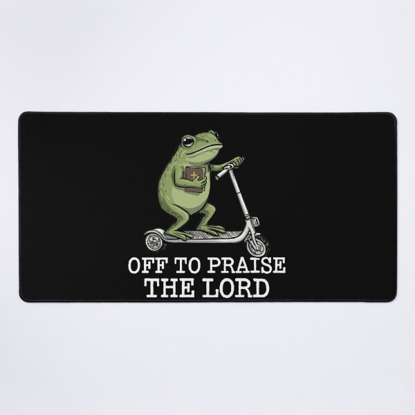 Item preview, Off To Praise The Lord Christian Frog Scooter Rider designed and sold by sportfantees.