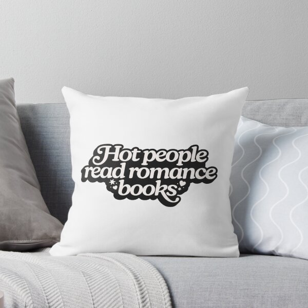 Item preview, Hot People Read Romance Books Black and White Bookish Quote designed and sold by katreadsitshop.