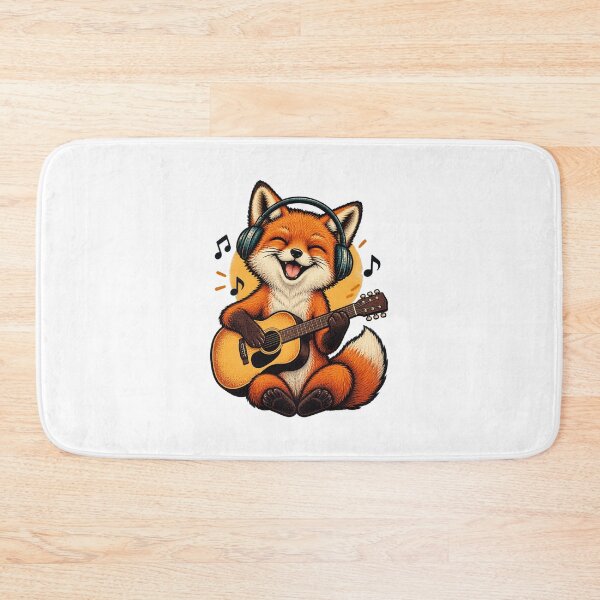 Item preview, Smiling Fox Playing Music - Whimsical Animal Illustration designed and sold by Piiouf.