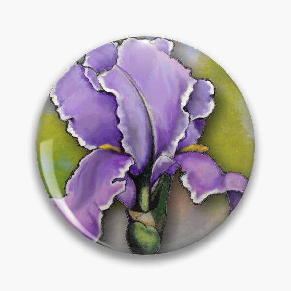 Item preview, Purple Iris Flower, Single Bloom, Illustration Watercolor Background designed and sold by JoyfulWhimsy.