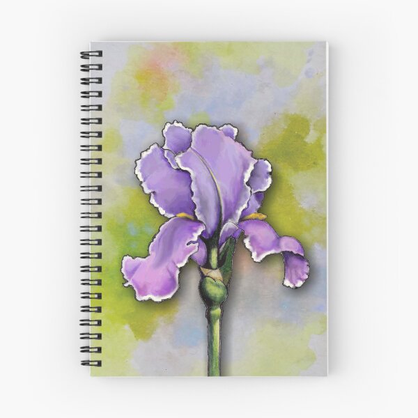 Item preview, Purple Iris Flower, Single Bloom, Illustration Watercolor Background designed and sold by JoyfulWhimsy.