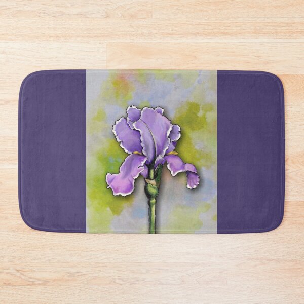 Item preview, Purple Iris Flower, Single Bloom, Illustration Watercolor Background designed and sold by JoyfulWhimsy.