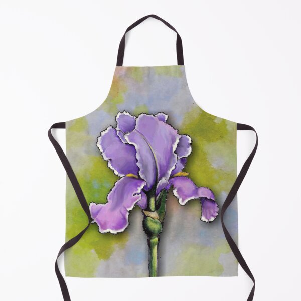 Item preview, Purple Iris Flower, Single Bloom, Illustration Watercolor Background designed and sold by JoyfulWhimsy.