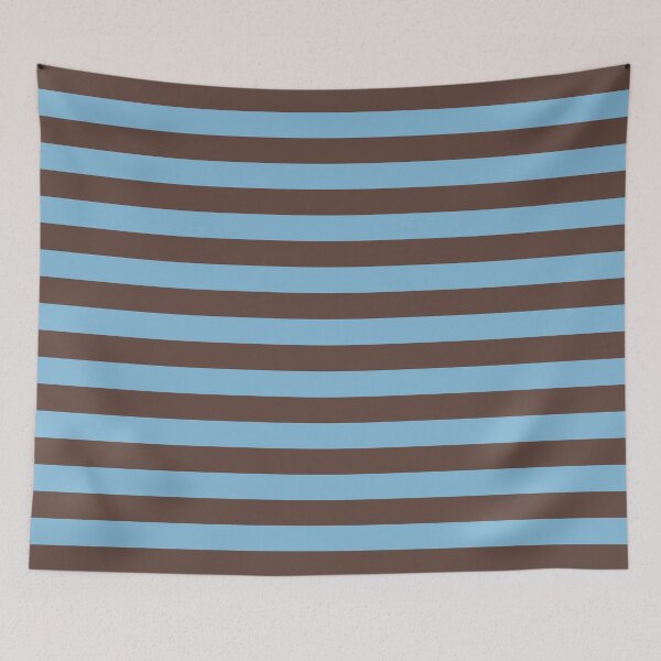 Item preview, Horizontal stripes in brown and sky blue designed and sold by RishabhArts1.