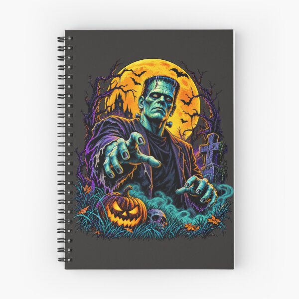 Item preview, Neon Stitched Monster Rising – Halloween Graveyard & Jack O’ Lantern Horror designed and sold by JanuszJarowicz.