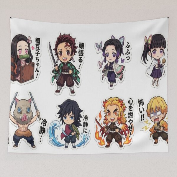 Item preview, Demon Slayer Chibi Anime Stickers - Tanjiro Nezuko Zenitsu Set designed and sold by Galaxato.