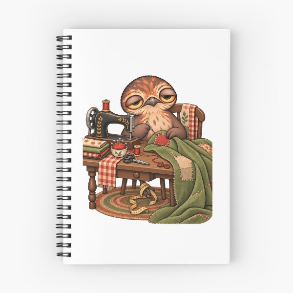 Item preview, Sleepy Potoo Bird Sewing Quilt | Cozy Quilter Craft Room Patchwork Lover designed and sold by MrDev.