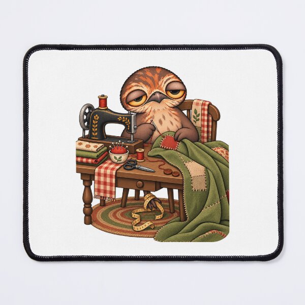 Item preview, Sleepy Potoo Bird Sewing Quilt | Cozy Quilter Craft Room Patchwork Lover designed and sold by MrDev.