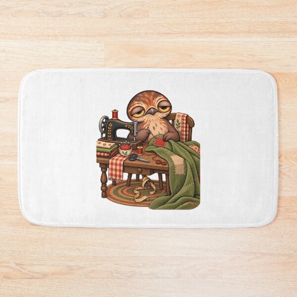 Item preview, Sleepy Potoo Bird Sewing Quilt | Cozy Quilter Craft Room Patchwork Lover designed and sold by MrDev.