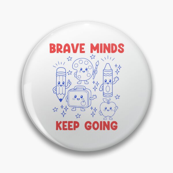 Item preview, Brave Minds Keep Going – Retro Teacher and Student Motivation designed and sold by PalleteCreation.