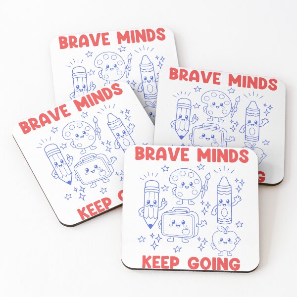 Item preview, Brave Minds Keep Going – Retro Teacher and Student Motivation designed and sold by PalleteCreation.