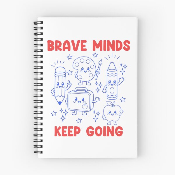 Item preview, Brave Minds Keep Going – Retro Teacher and Student Motivation designed and sold by PalleteCreation.
