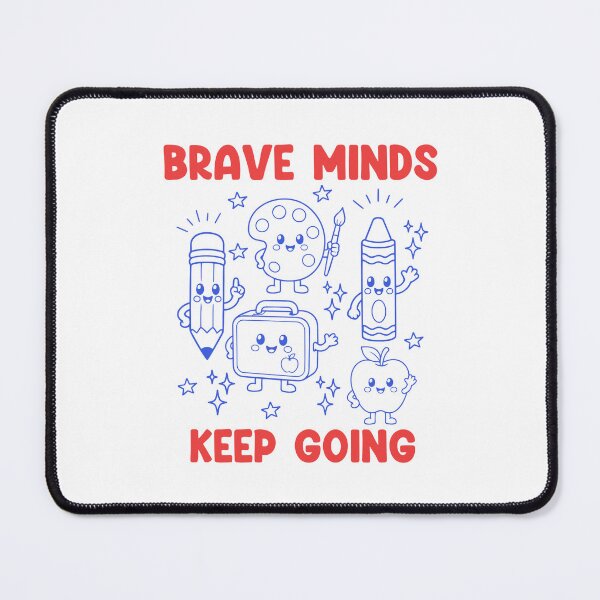 Item preview, Brave Minds Keep Going – Retro Teacher and Student Motivation designed and sold by PalleteCreation.