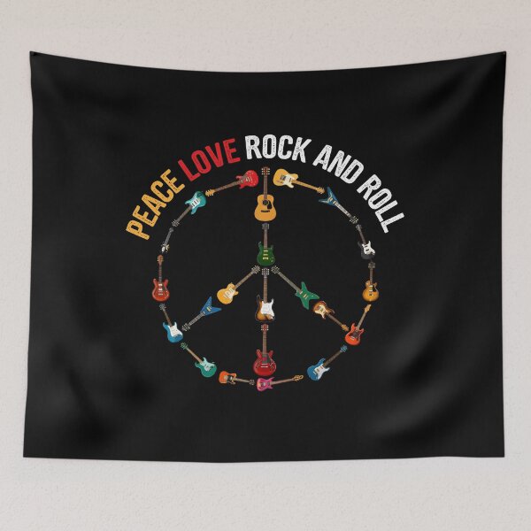 Item preview, Peace Love Rock And Roll Guitar Player Music Lover designed and sold by sportfantees.