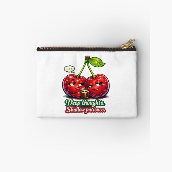 Item preview, Deep Thoughts Shallow Patience – Funny Cherry Cartoon Pastel Art designed and sold by Sommium .