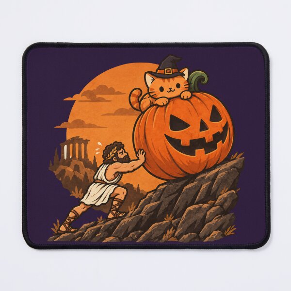 Item preview, Sisyphus Pushing a Halloween Pumpkin | Funny Greek Mythology designed and sold by MythoWorldddd.