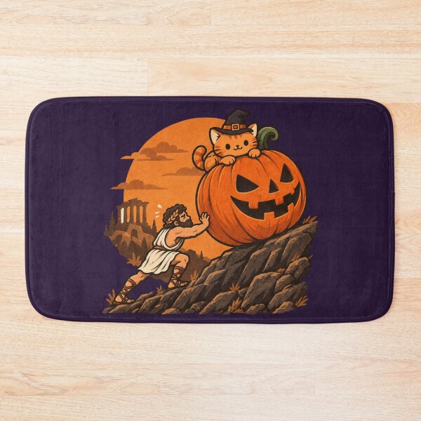 Item preview, Sisyphus Pushing a Halloween Pumpkin | Funny Greek Mythology designed and sold by MythoWorldddd.