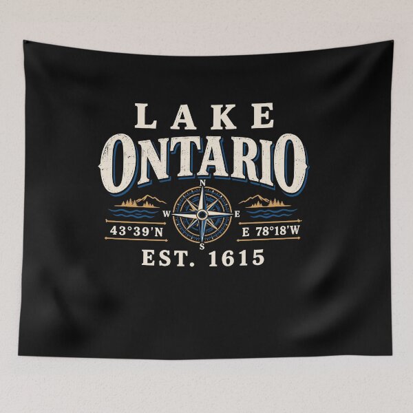 Item preview, Lake Ontario Est 1615 Great Lakes Travel Compass Coordinates designed and sold by sportfantees.