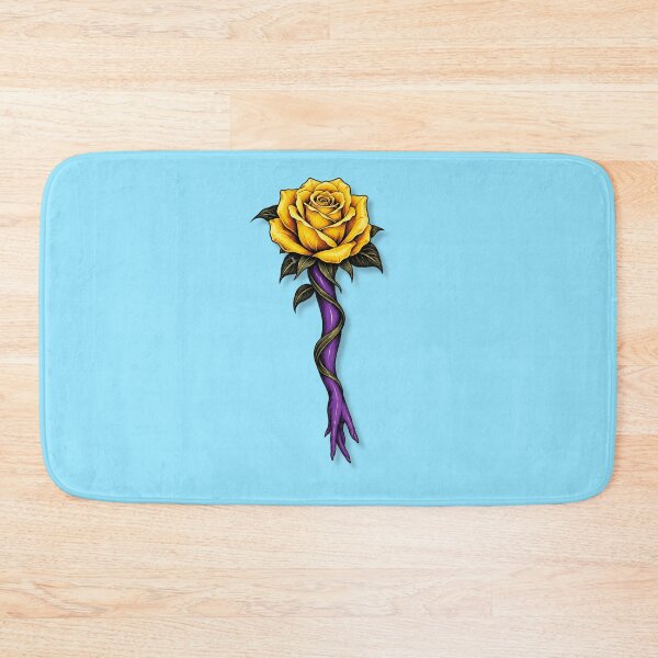 Item preview, Golden Yellow Rose & Purple Witch Hand Cottagecore Botanical Tattoo Art designed and sold by YOFANTZ!.