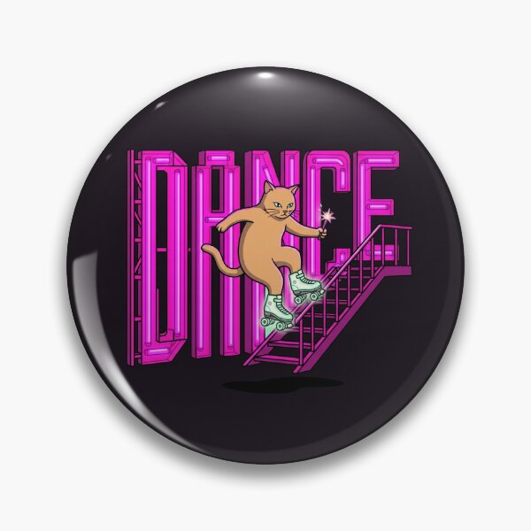 Item preview, Roller Skating Cat Dancing Down Stairs Neon Dance Art designed and sold by Rare By Hero.