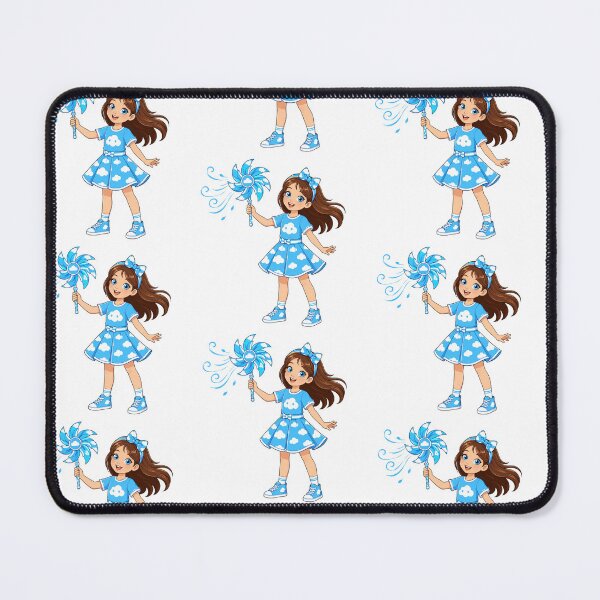 Item preview, Cute Cartoon Girl With Cloud Dress And Pinwheel Magic Wind Graphic Design designed and sold by Nubian Style.