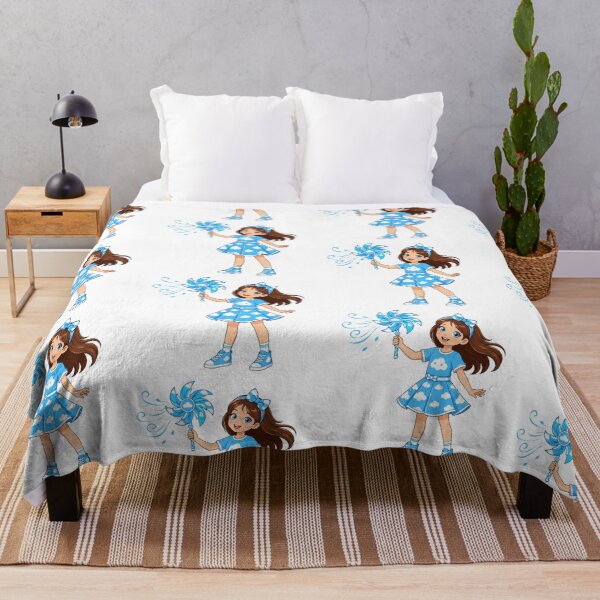 Item preview, Cute Cartoon Girl With Cloud Dress And Pinwheel Magic Wind Graphic Design designed and sold by Nubian Style.