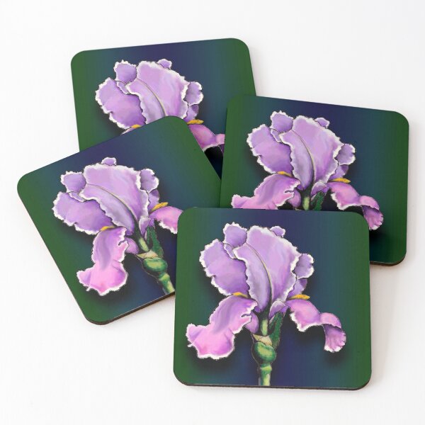 Item preview, Purple Iris Flower, Single Bloom, Floral Illustration designed and sold by JoyfulWhimsy.