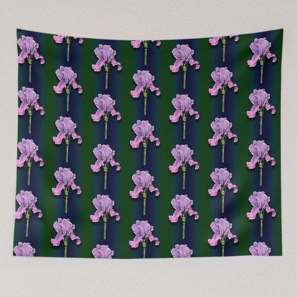 Item preview, Purple Iris Flower, Single Bloom, Floral Illustration designed and sold by JoyfulWhimsy.