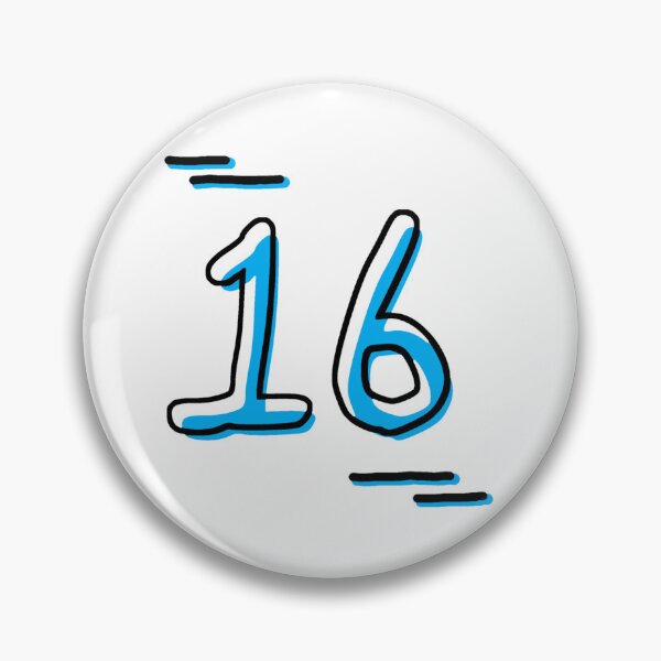 Item preview, Number 16 - Bold Blue Artistic Numeral Design designed and sold by Dyche Studio.