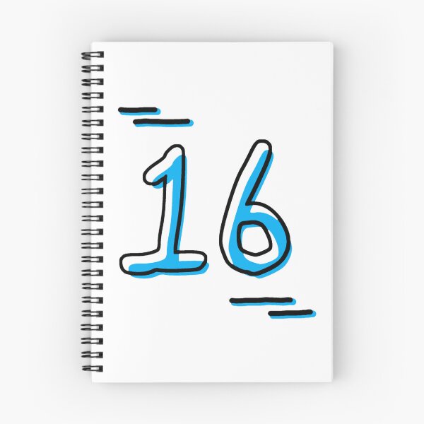 Item preview, Number 16 - Bold Blue Artistic Numeral Design designed and sold by Dyche Studio.