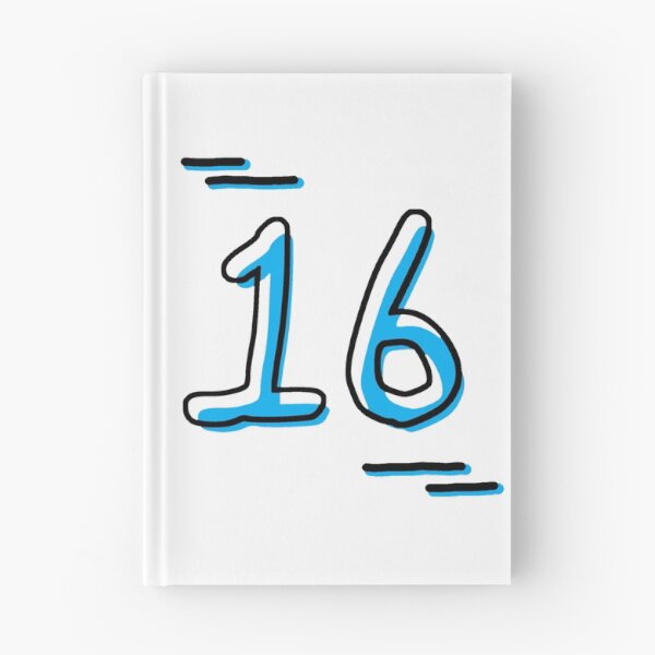Item preview, Number 16 - Bold Blue Artistic Numeral Design designed and sold by Dyche Studio.