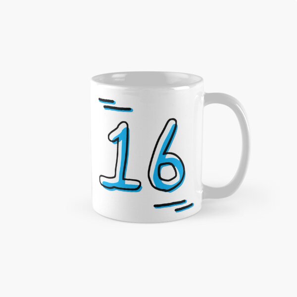 Item preview, Number 16 - Bold Blue Artistic Numeral Design designed and sold by Dyche Studio.