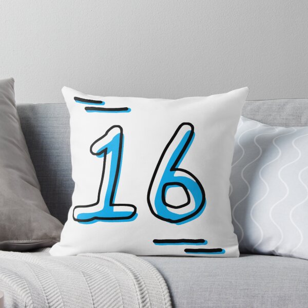 Item preview, Number 16 - Bold Blue Artistic Numeral Design designed and sold by Dyche Studio.