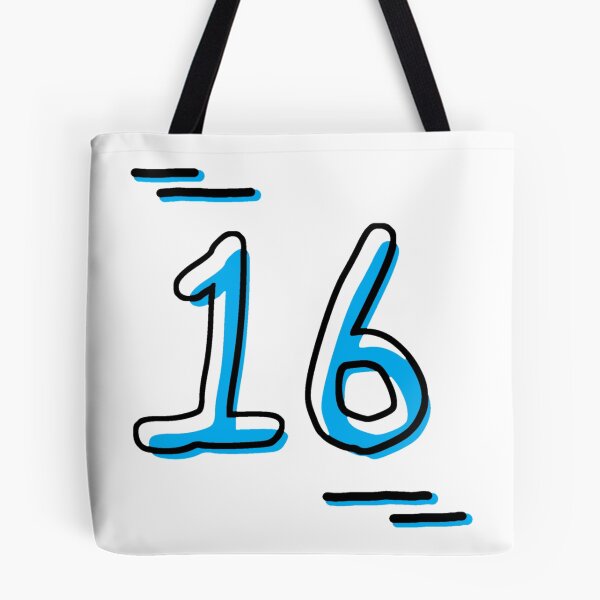Item preview, Number 16 - Bold Blue Artistic Numeral Design designed and sold by Dyche Studio.