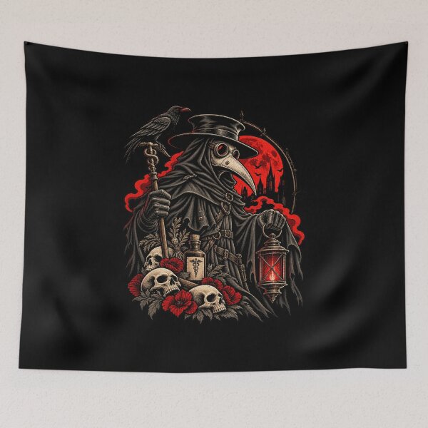 Item preview, Gothic Plague Doctor Raven Skull Dark Medieval designed and sold by Pandaburba.