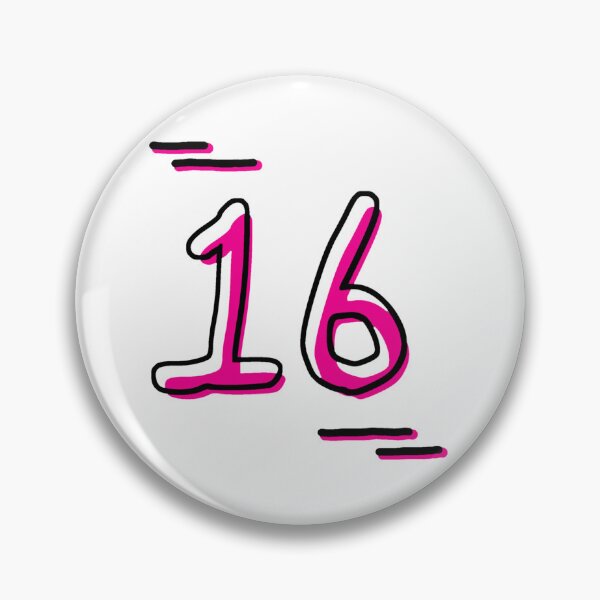 Item preview, Number 16 - Bold Pink Artistic Numeral Design designed and sold by Dyche Studio.