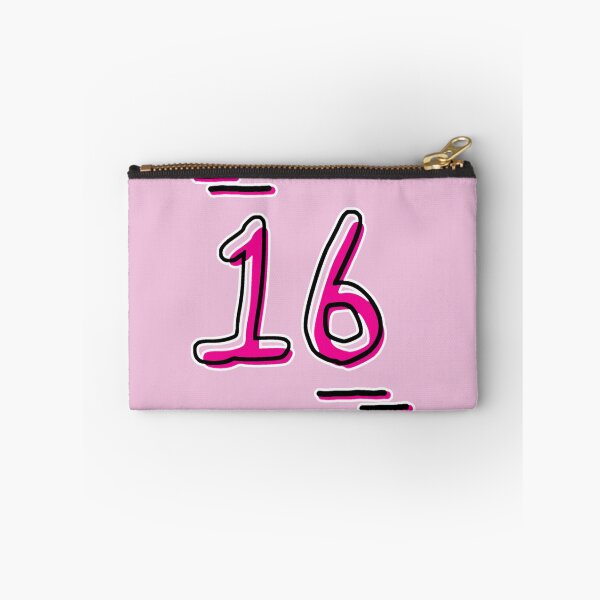 Item preview, Number 16 - Bold Pink Artistic Numeral Design designed and sold by Dyche Studio.