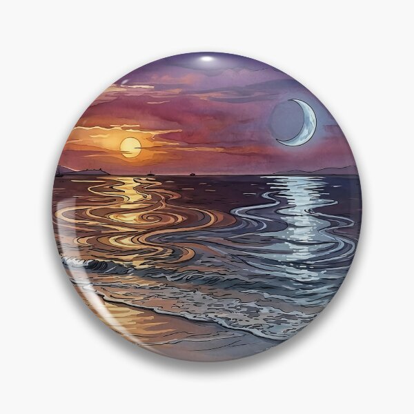 Item preview, Sunset Beach – Ocean Sunset, Crescent Moon & Dreamy Coastal Aesthetic designed and sold by Y-MOONSTAR.