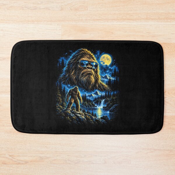 Item preview, Bigfoot Moonlit Mountain Wilderness Fantasy Art designed and sold by darriahad.