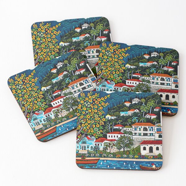 Item preview, Charming Seaside Mediterranean Village (Faux) Mosaic-Style Art designed and sold by DEC02.