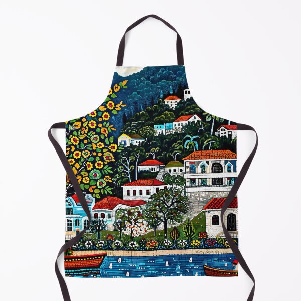 Item preview, Charming Seaside Mediterranean Village (Faux) Mosaic-Style Art designed and sold by DEC02.