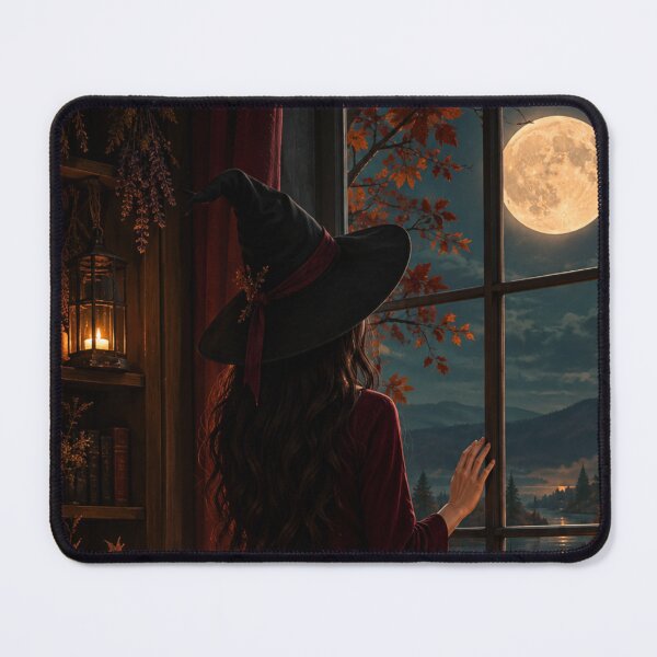 Item preview, Cozy Autumn Witch by the Moonlit Window designed and sold by Gold&pixels.