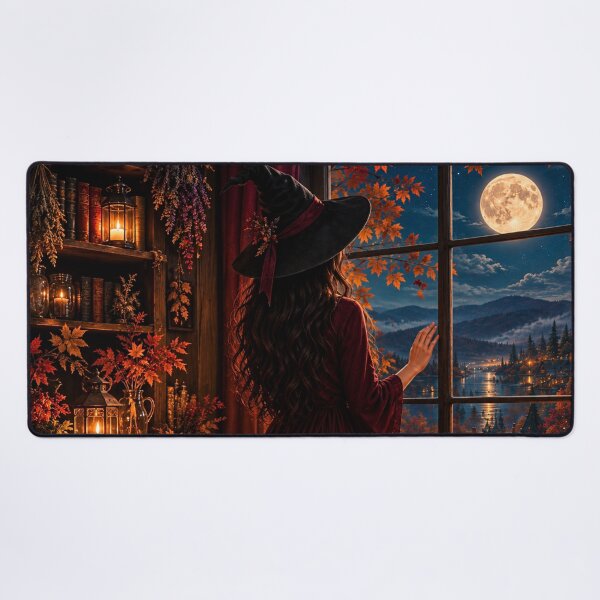 Item preview, Cozy Autumn Witch by the Moonlit Window designed and sold by Gold&pixels.