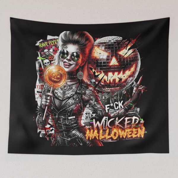 Item preview, Halloween Wicked Disco Pumpkin Rave Woman designed and sold by Voodoo Store Paranormal Collections.