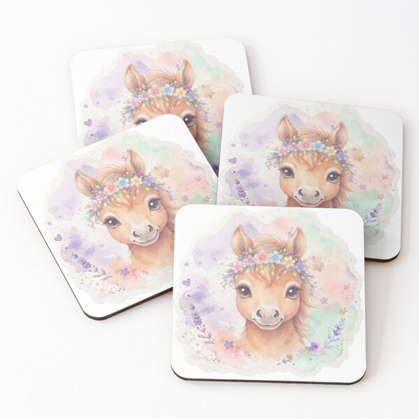 Item preview, Pastel Kawaii Horse Floral Crown Coffee Mug & Cute Pony Sticker designed and sold by Miming.