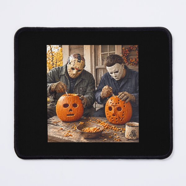 Item preview, Jason Voorhees And Michael Myers Carving Pumpkins Halloween designed and sold by ismaelgeme.