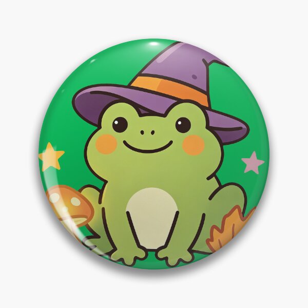 Item preview, Cute Witch Frog Kawaii Halloween – Fall Mushroom & Stars designed and sold by urmoments.