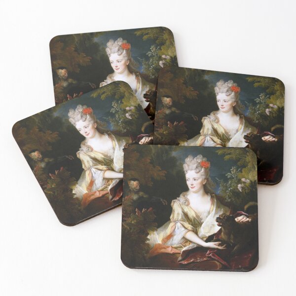 Item preview, Portrait of a lady with a dog and a monkey by Nicolas de Largillière designed and sold by The Breathing Paint.